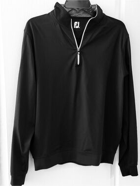FootJoy Performance Quarter-Zip Black Golf Pullover Sz M